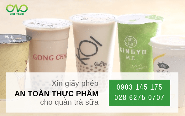 Điều kiện xin giấy phép an toàn thực phẩm cho quán trà sữa