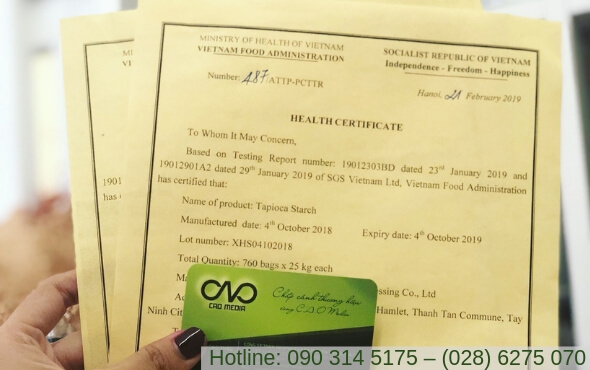 Mẫu giấy chứng nhận health certificate từ Việt nam