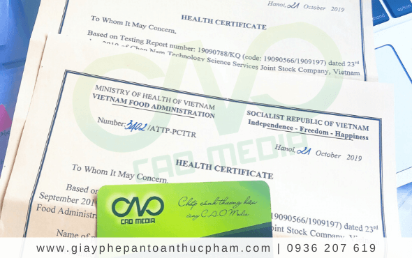 Đăng ký giấy chứng nhận y tế HC cho hạt điều