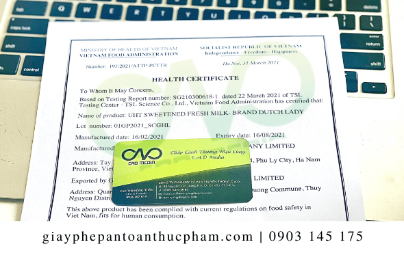Mẫu giấy health certificate bột yến mạch (Ảnh C.A.O Media)