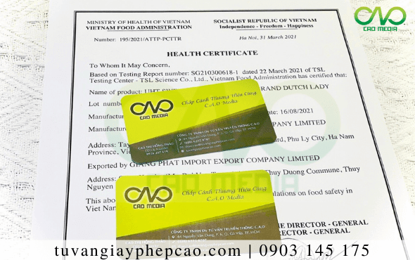 Gừng sấy dẻo xuất khẩu có cần xin health certificate không?