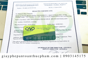 Dịch vụ xin giấy chứng nhận health certificate bột rau củ nhanh chóng – trọn gói