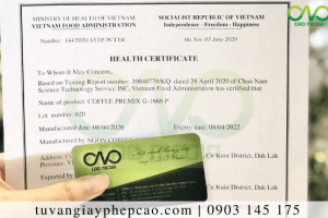 Làm giấy health certificate bánh trung thu mè đen xuất khẩu